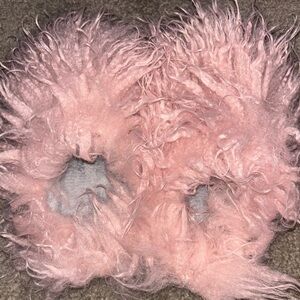 Fluffy Pink Furry Slippers